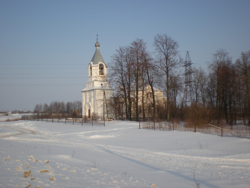 Церковь Покрова Пресвятой Богородицы, Трубичино (Новгородский район, Новгородская область). общий вид в ландшафте