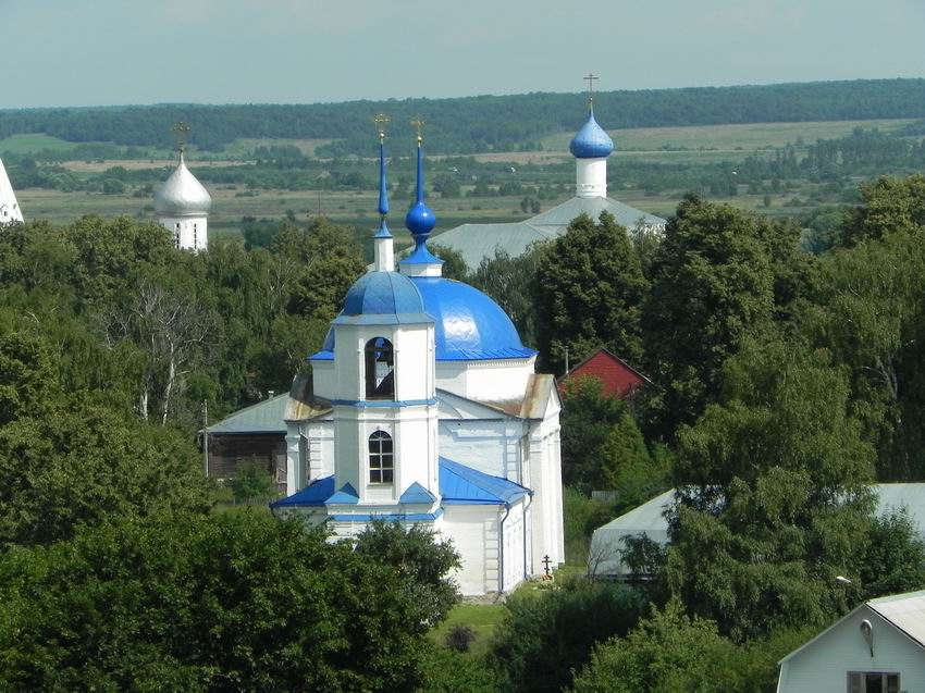 Переславль-Залесский. Церковь Сретения Господня. общий вид в ландшафте, Вид с колокольни Горицкого монастыря.