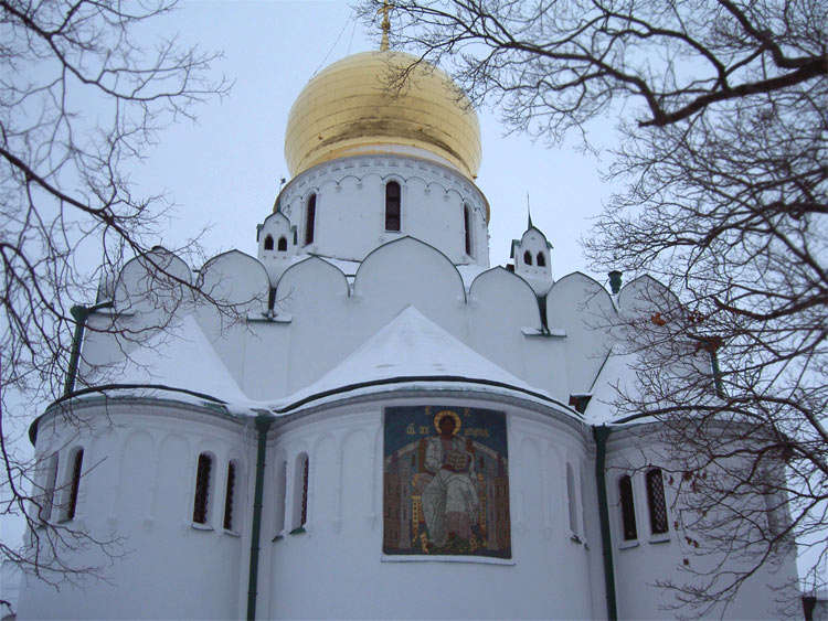 Собор Феодоровской иконы Божией Матери в Царском Селе, Пушкин (Царское Село) (Санкт-Петербург, Пушкинский район, г. Санкт-Петербург). фасады, Мозаика с восточной стороны собора