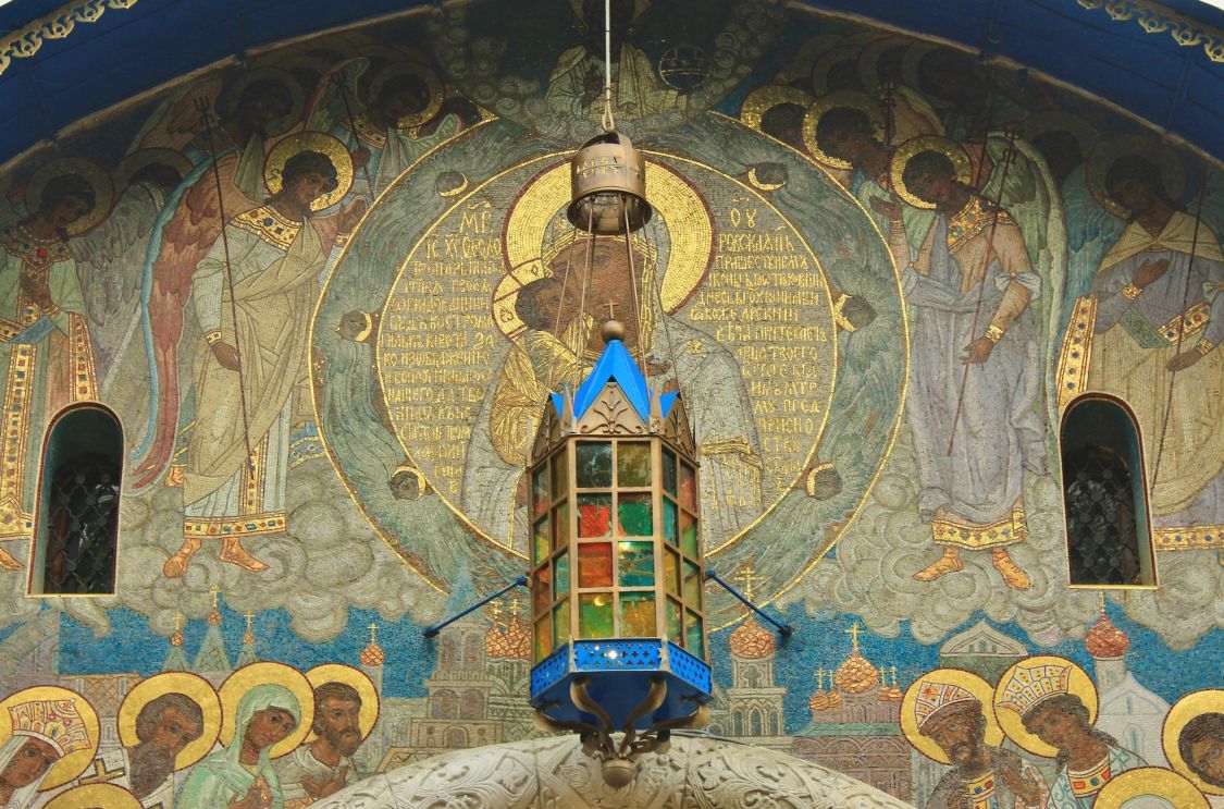 Собор Феодоровской иконы Божией Матери в Царском Селе, Пушкин (Царское Село) (Санкт-Петербург, Пушкинский район, г. Санкт-Петербург). дополнительная информация, Мозаичное панно западного портала