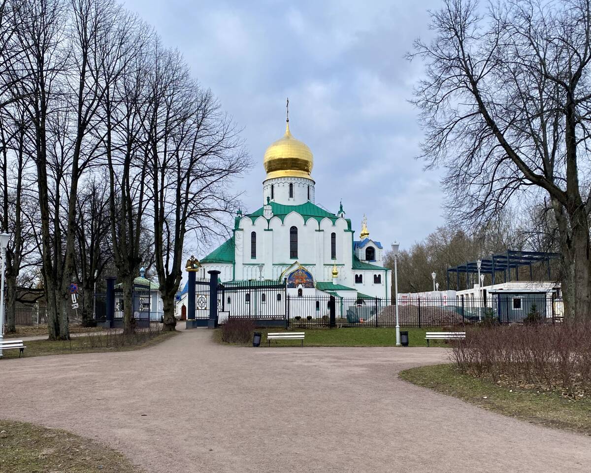 Собор Феодоровской иконы Божией Матери в Царском Селе, Пушкин (Царское Село) (Санкт-Петербург, Пушкинский район, г. Санкт-Петербург). фасады, Вид с СВ
