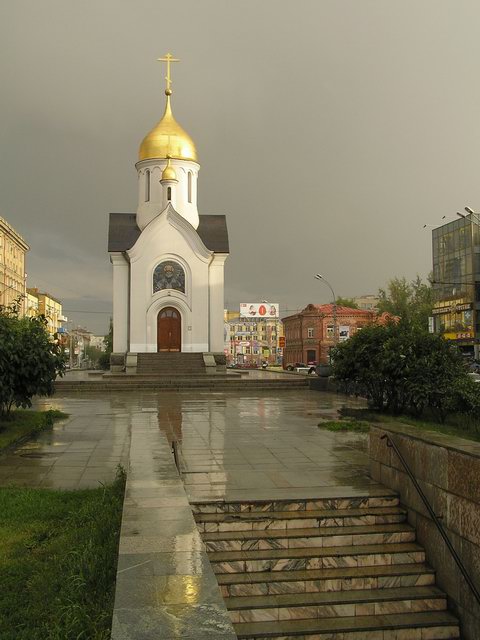 Красный проспект Новосибирск 1960 часовня