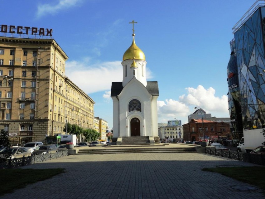 Красный проспект Новосибирск 1960 часовня