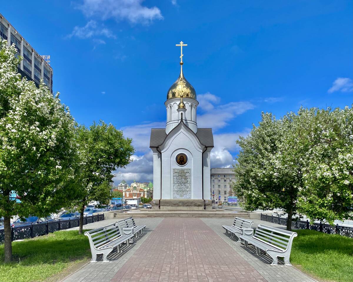 Часовня Николая Чудотворца на Красном проспекте (новая), Новосибирск (Новосибирск, город, Новосибирская область). фасады, Вид с юга