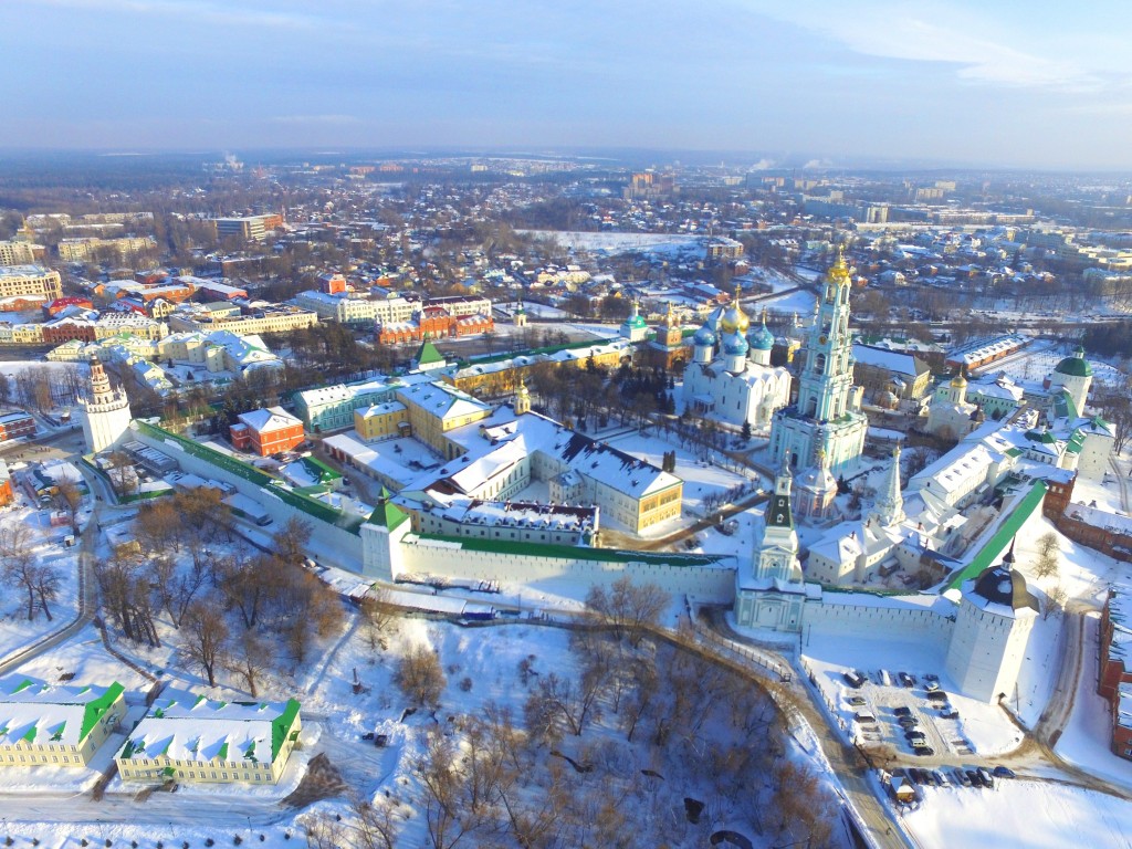 Сергиев Посад. Троице-Сергиева Лавра. фасады, Вид с северо-запада, фото с квадрокоптера