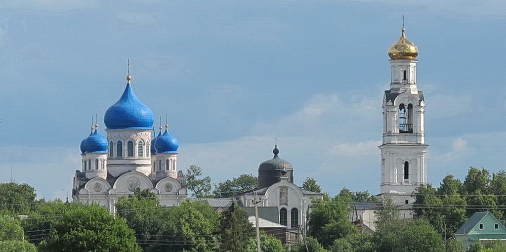 Рогачёво. Церковь Николая Чудотворца. общий вид в ландшафте