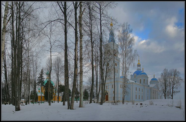 Спасо-Влахернский монастырь, Деденево (Дмитровский городской округ, Московская область). общий вид в ландшафте, Понорама монастыря
