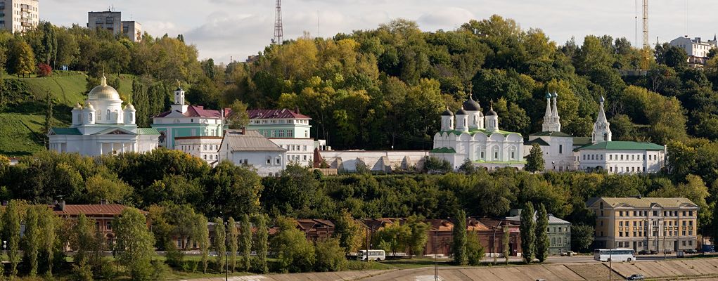 Нижегородский район. Благовещенский монастырь. общий вид в ландшафте, Панорама Благовещенского монастыря