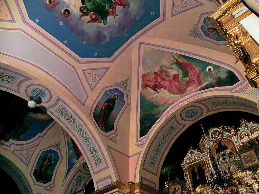 Церковь Рождества Пресвятой Богородицы, Саурово (Павлово-Посадский городской округ и г. Электрогорск, Московская область). интерьер и убранство, декор правого придела св.пророка Илии