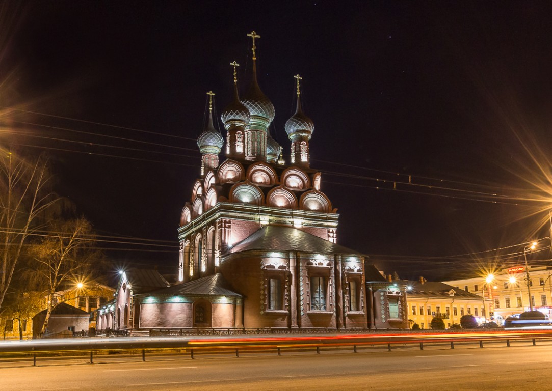 Ярославль. Церковь Богоявления Господня. художественные фотографии, Вид в ночной подсветке