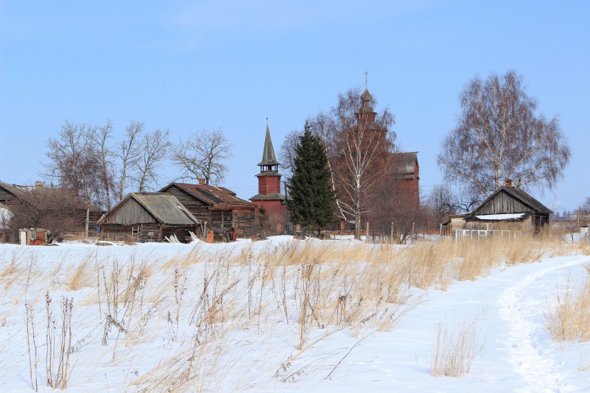 Церковь Иоанна Богослова на Ишне, Богослов (Ростовский район, Ярославская область). общий вид в ландшафте