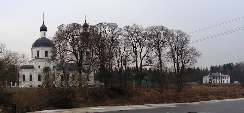 Руднево. Церковь Рождества Пресвятой Богородицы в Рудневе. общий вид в ландшафте
