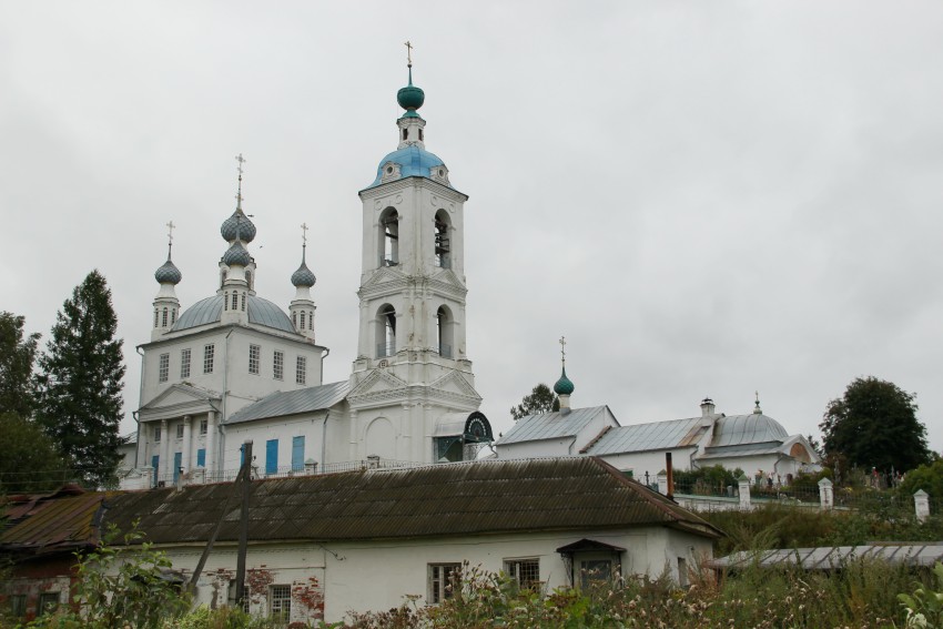 Толгоболь. Храмовый комплекс. Церкви Покрова Пресвятой Богородицы и Троицы Живоначальной. общий вид в ландшафте