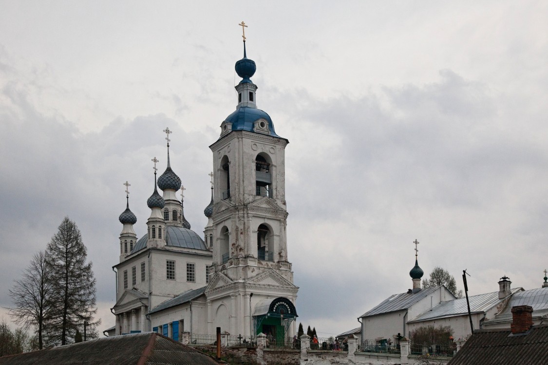 Толгоболь. Храмовый комплекс. Церкви Покрова Пресвятой Богородицы и Троицы Живоначальной. общий вид в ландшафте