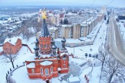 Церковь Преображения Господня ("Спасо-Гробовская"), Вид с 14 этажа гостиницы "Брянск"<br>, Брянск, Брянск, город, Брянская область