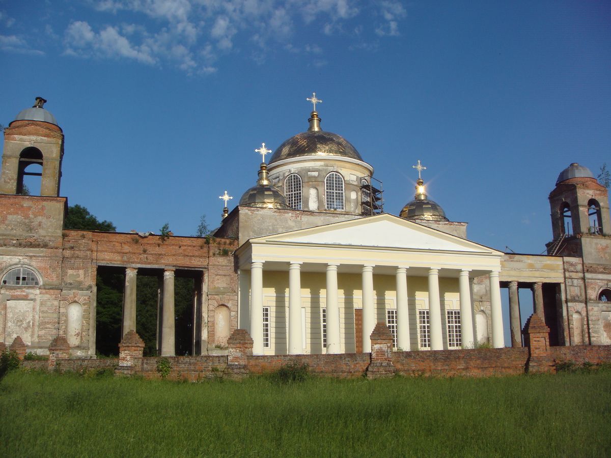 Церковь Екатерины, Ляличи (Суражский район, Брянская область). общий вид в ландшафте, Вид на собор с запада