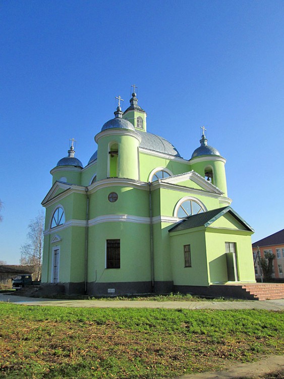 Гринево. Церковь Троицы Живоначальной. общий вид в ландшафте