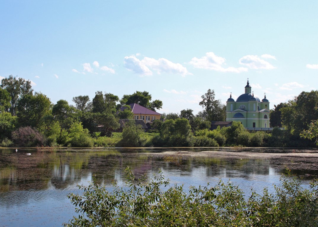 Церковь Троицы Живоначальной, Гринево (Погарский район, Брянская область). общий вид в ландшафте