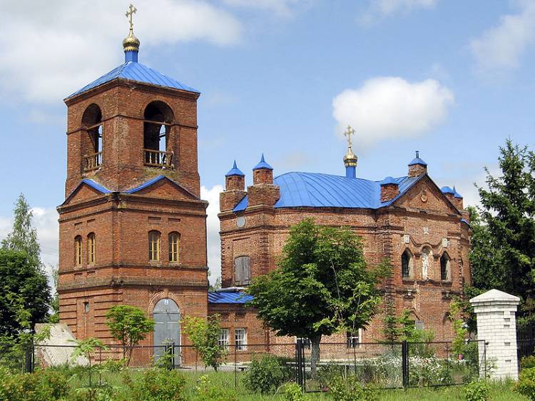 Церковь Преображения Господня, Творишичи (Жирятинский район, Брянская область). общий вид в ландшафте