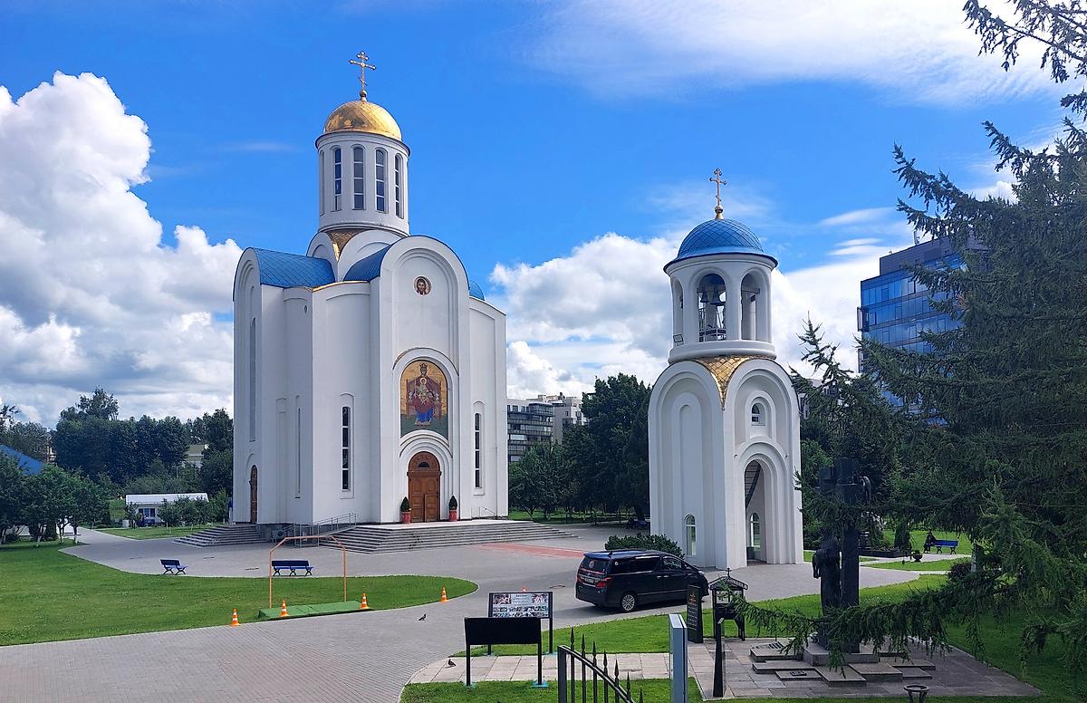 фасады. Церковь Успения Пресвятой Богородицы на Малой Охте, Красногвардейский район (Санкт-Петербург, г. Санкт-Петербург)