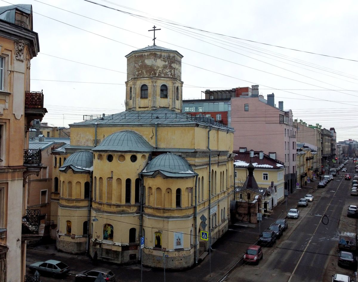 Церковь Благовещения Пресвятой Богородицы при бывшем подворье Старо-Афонского Андреевского мужского скита, Центральный район (Санкт-Петербург, г. Санкт-Петербург). общий вид в ландшафте