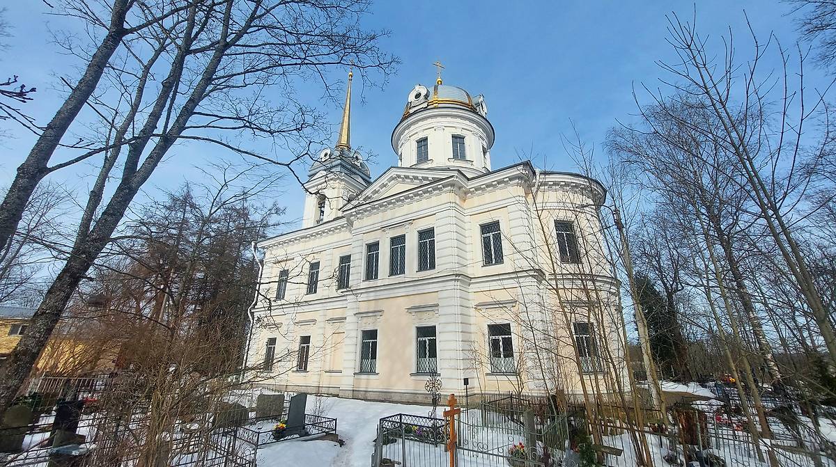 фасады. Церковь Екатерины и Рождества Пресвятой Богородицы в Графской Славянке, Динамо (Санкт-Петербург, Пушкинский район, г. Санкт-Петербург)