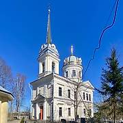 Церковь Екатерины и Рождества Пресвятой Богородицы в Графской Славянке, Вид с запада, Санкт-Петербург, Санкт-Петербург, Пушкинский район, г. Санкт-Петербург