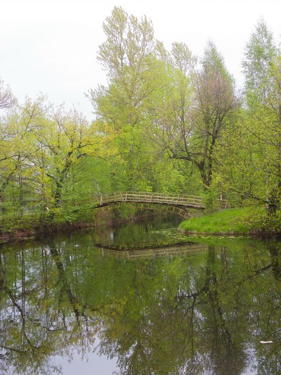 Троицкая Сергиева Приморская пустынь, Стрельна (Санкт-Петербург, Петродворцовый район, г. Санкт-Петербург). дополнительная информация, Пруд Иордан и горбатый мостик
