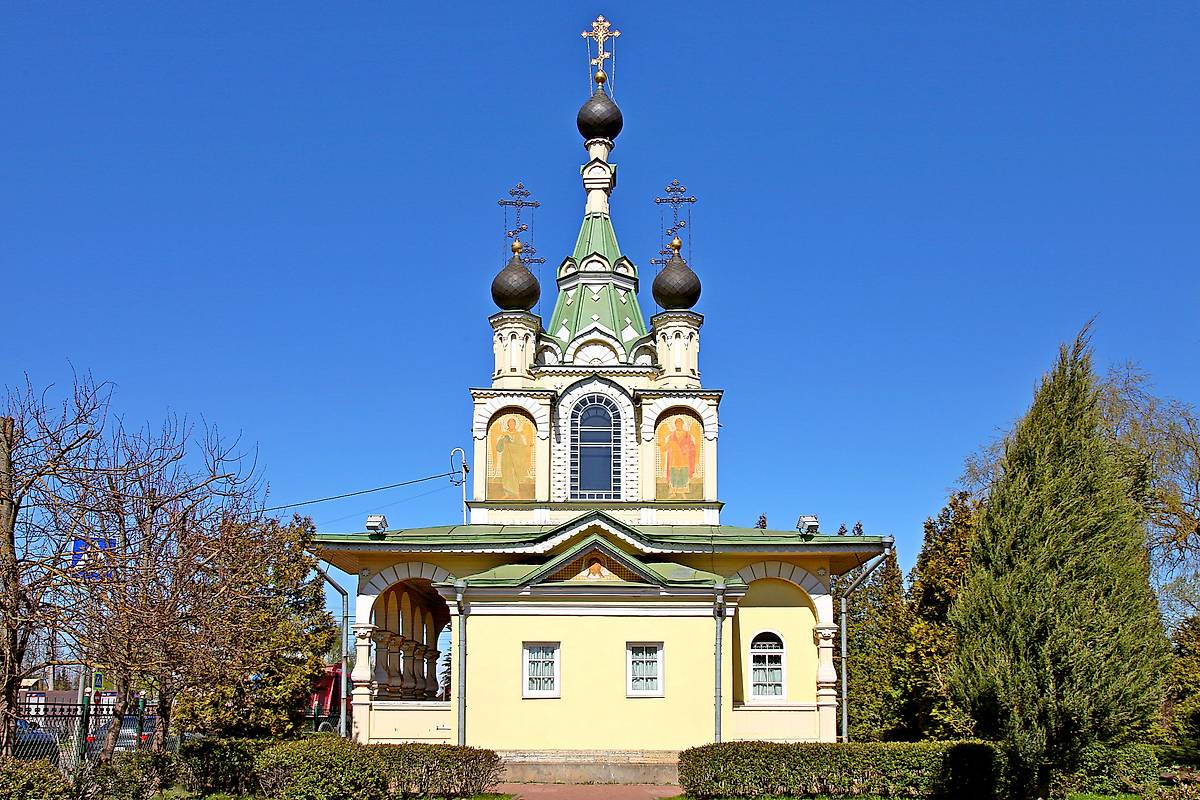 фасады. Церковь иконы Божией Матери "Всех скорбящих Радость" в Сергиеве, Красносельский район (Санкт-Петербург, г. Санкт-Петербург)