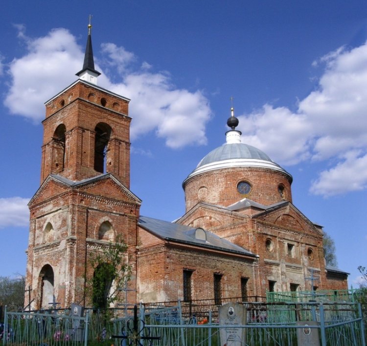 Церковь Троицы Живоначальной, Николо-Ленивец (Дзержинский район, Калужская область). фасады, вид с юго-запада