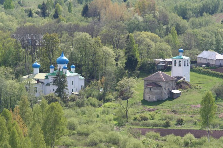 Мальской Рождественский монастырь, Малы (Печорский район, Псковская область). общий вид в ландшафте
