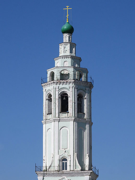 Церковь Рождества Христова (Николозарецкая), Тула (Тула, город, Тульская область). архитектурные детали, Верхние ярусы колокольни церкви Рождества Христова (Николозарецкой).