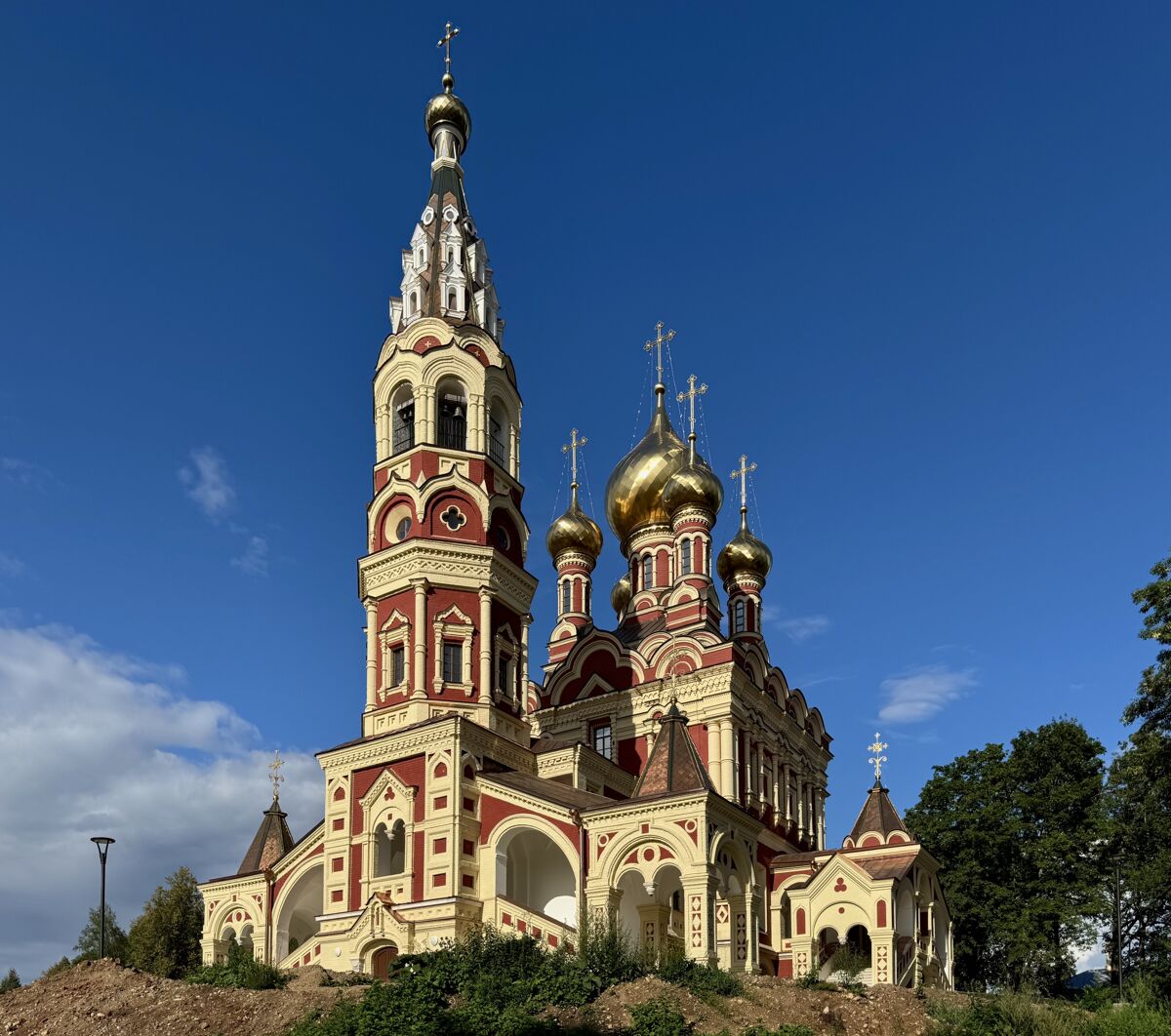 Церковь Тихвинской иконы Божией Матери, Высокое (Новодугинский район, Смоленская область). фасады, Вид с юго-запада