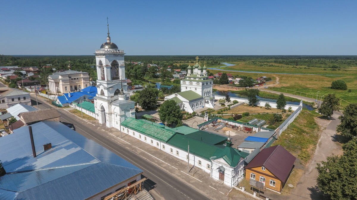 Богоявленский монастырь, Мстёра (Вязниковский район, Владимирская область). фасады, аэросъемка, обзорный вид сверху