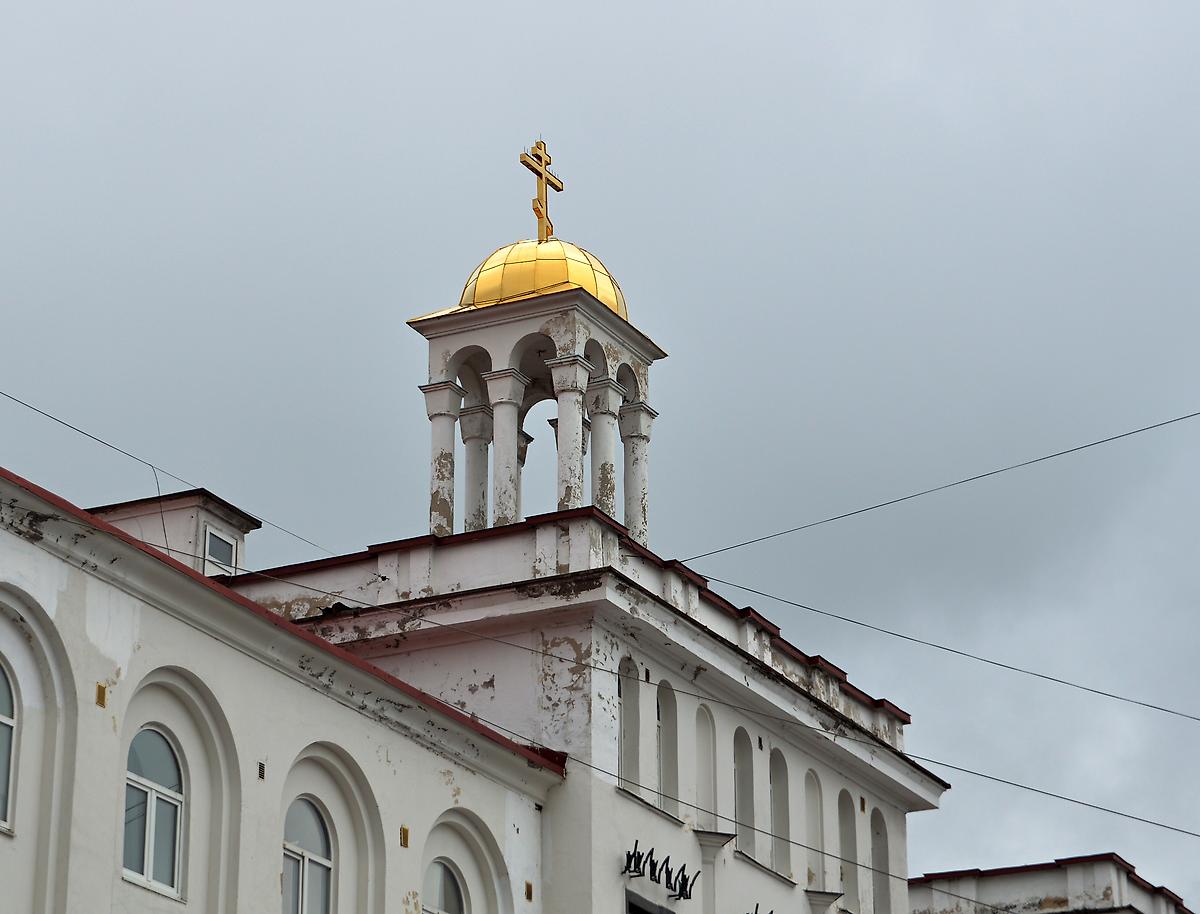 Восстановленный купол с крестом, архитектурные детали. Церковь Иоанна Богослова, Сортавала (Сортавальский район, Республика Карелия)