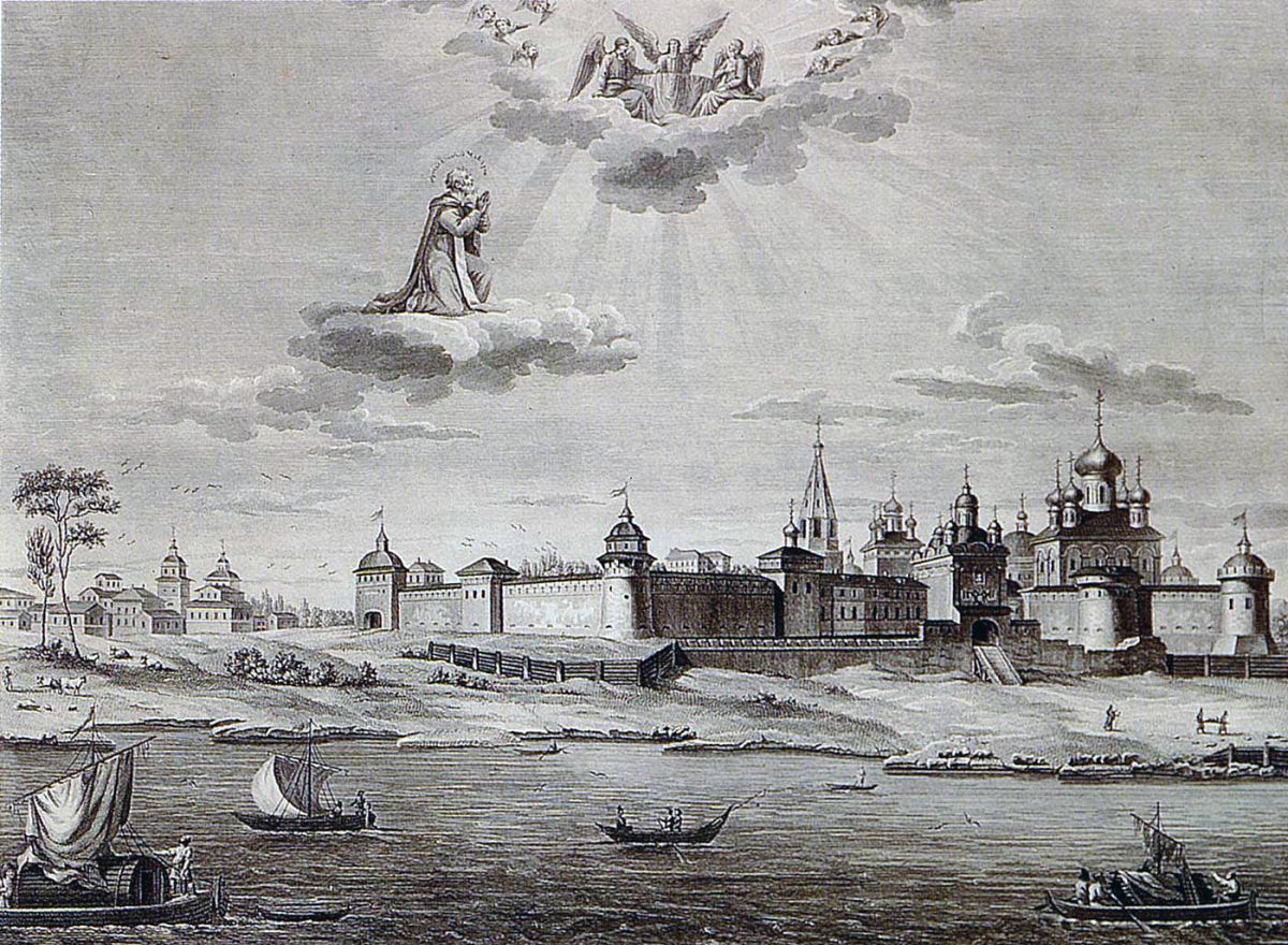 Троицкий Макариев Желтоводский монастырь, Макарьево (Лысковский район, Нижегородская область). графика, Литография. Приблизительная датировка: 1870 г.