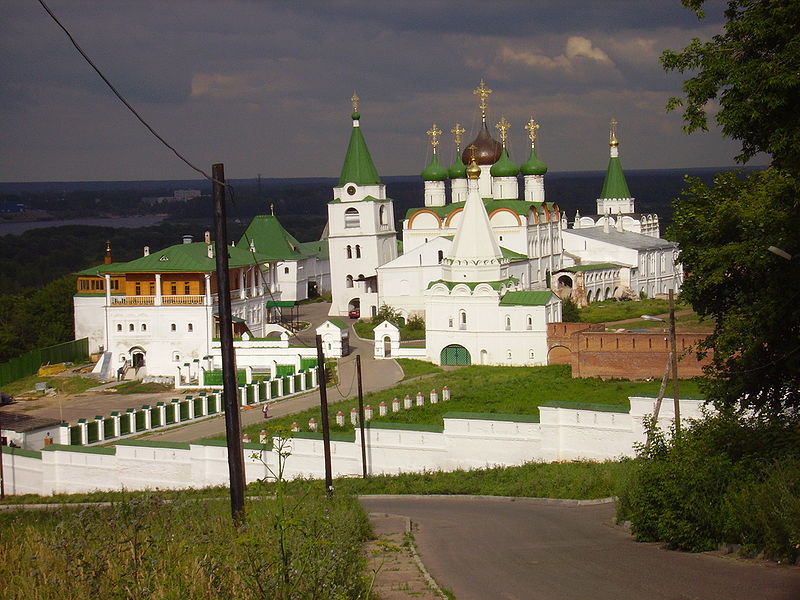Нижегородский район. Печёрский Вознесенский монастырь. общий вид в ландшафте