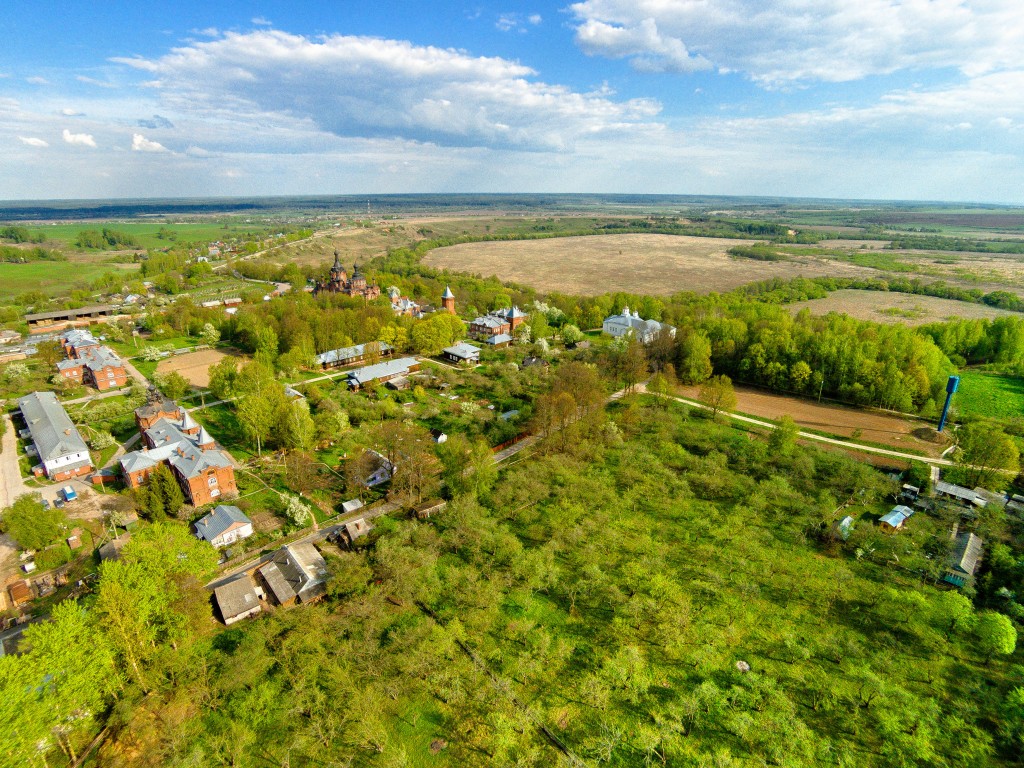 Старое Шамордино. Казанская Амвросиевская пустынь. общий вид в ландшафте