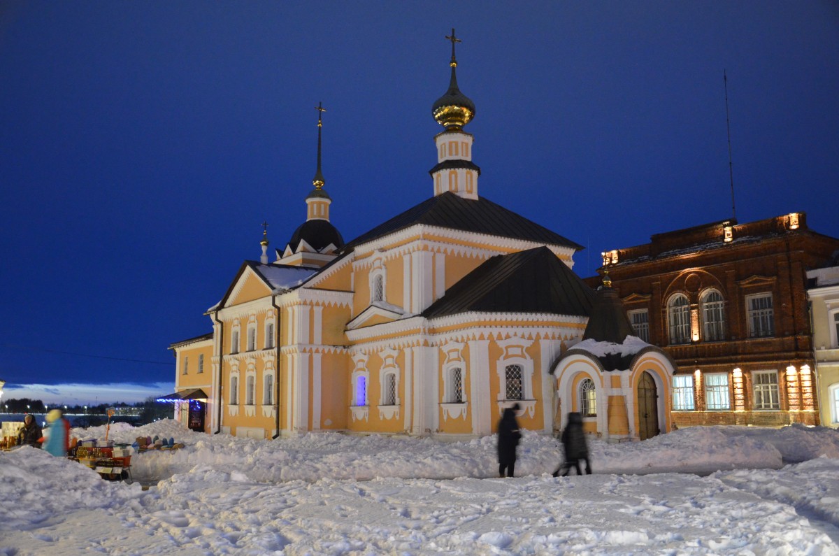 Церковь Николая Чудотворца (Кресто-Никольская), Суздаль (Суздальский район, Владимирская область). художественные фотографии, В ночной подсветке