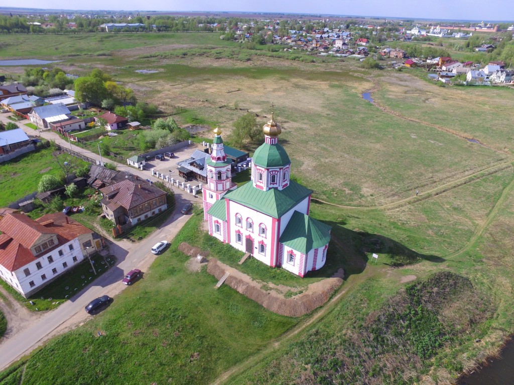 Церковь Илии Пророка, Суздаль (Суздальский район, Владимирская область). фасады, Вид с юго-востока, фото с квадрокоптера