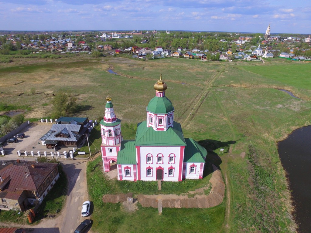 Церковь Илии Пророка, Суздаль (Суздальский район, Владимирская область). фасады, Вид с юга, фото с квадрокоптера