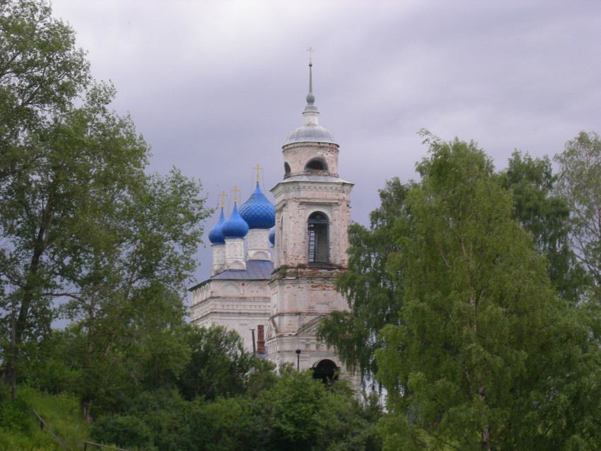 Церковь Спаса Нерукотворного Образа, Спасское (Приволжский район, Ивановская область). общий вид в ландшафте