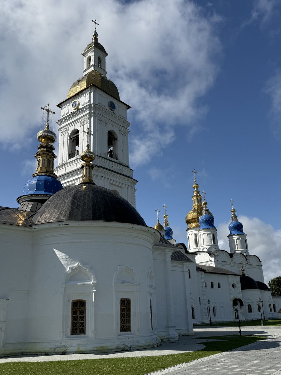 Кафедральный собор Покрова Пресвятой Богородицы, Тобольск (Тобольский район и г. Тобольск, Тюменская область). архитектурные детали, Вид с юго-востока. На заднем плане колокольня Софийско-Успенского собора, справа — сам собор
