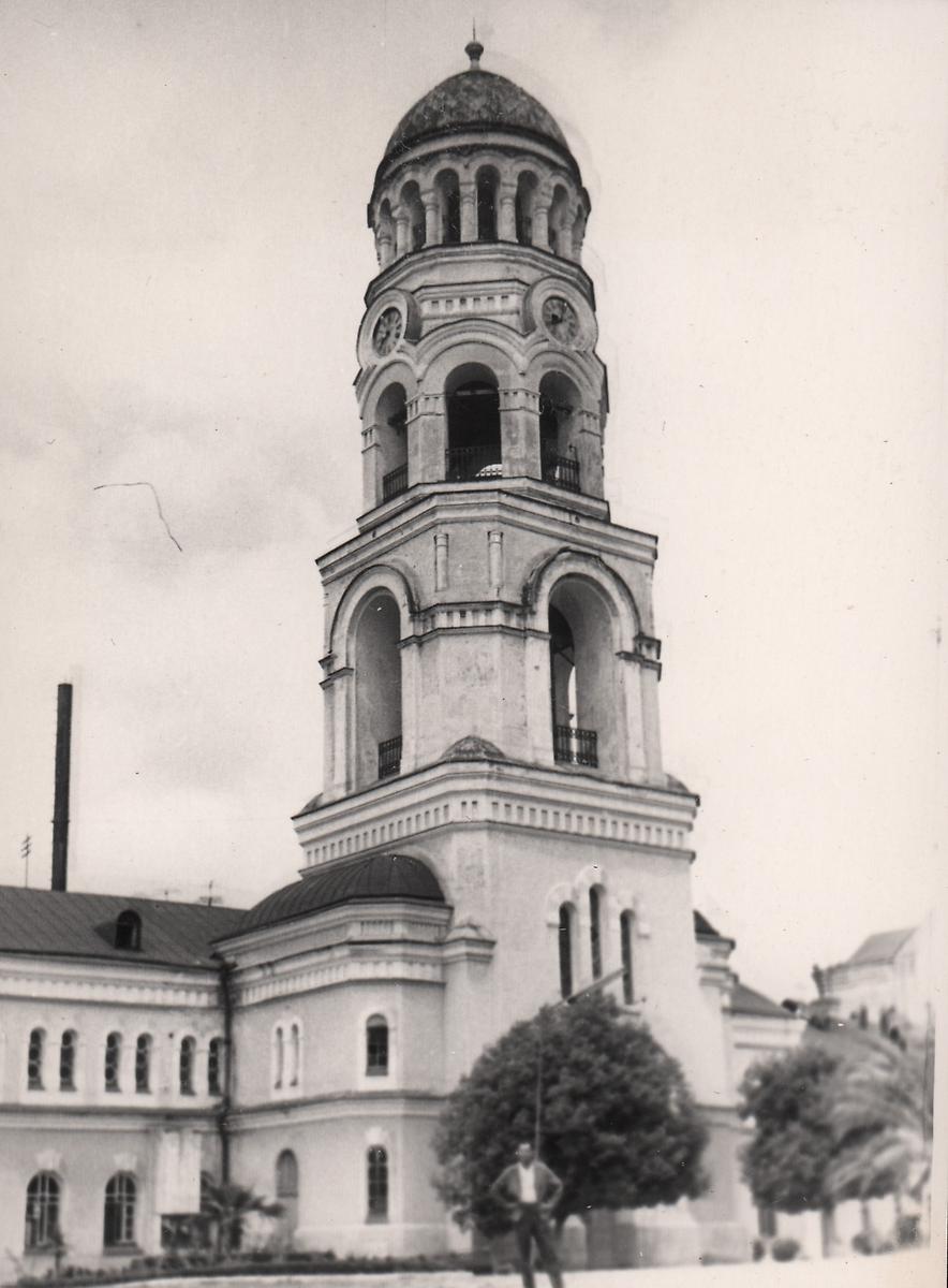 Колокольня, фото 1927 года. Адрес хранения: Фонд Церковно-археологического музея СМА, архивная фотография. Новоафонский монастырь Симона Кананита, Новый Афон (Абхазия, Прочие страны)