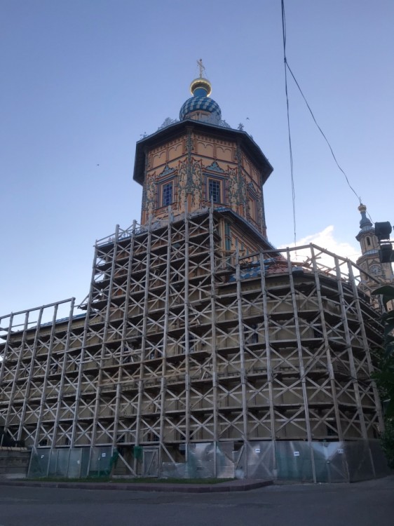Собор Петра и Павла, Вахитовский район (Казань, город, Республика Татарстан). документальные фотографии, Реставрационные работы фасада собора 2020 г.