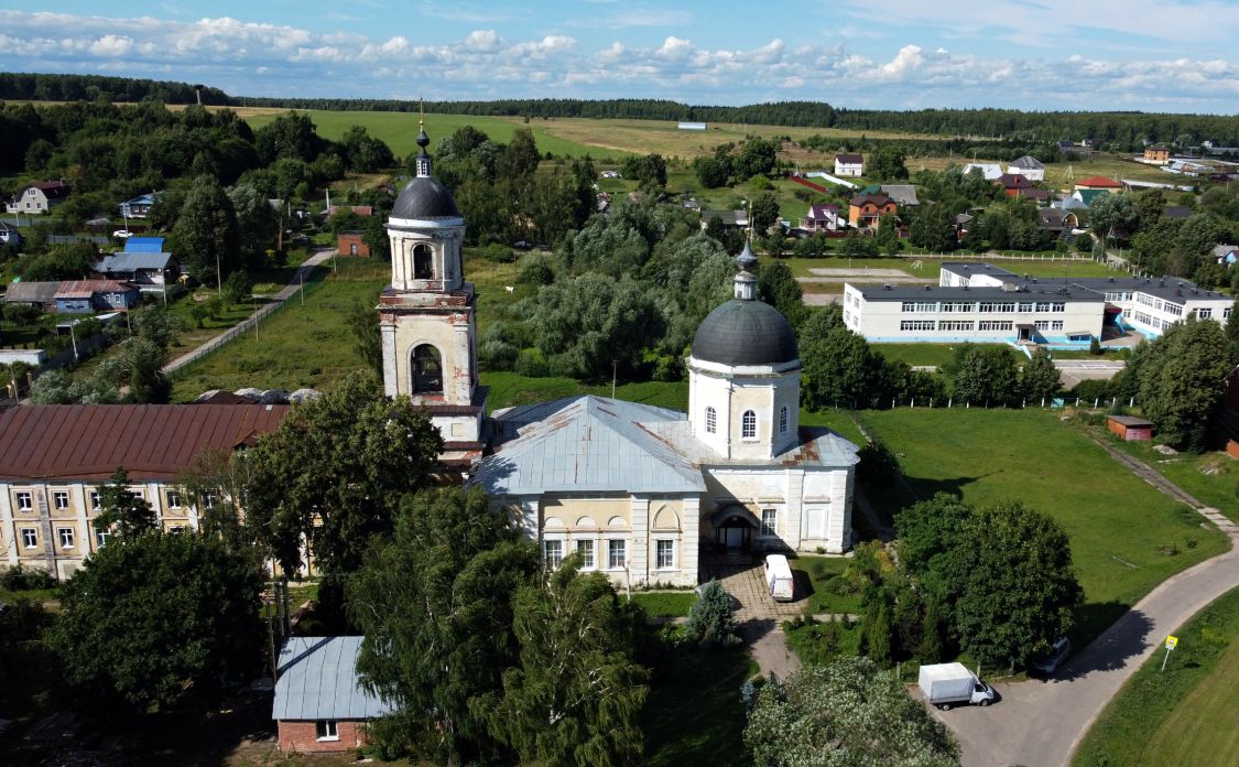 Церковь Рождества Пресвятой Богородицы, Мещерино (Ступинский городской округ, Московская область). общий вид в ландшафте