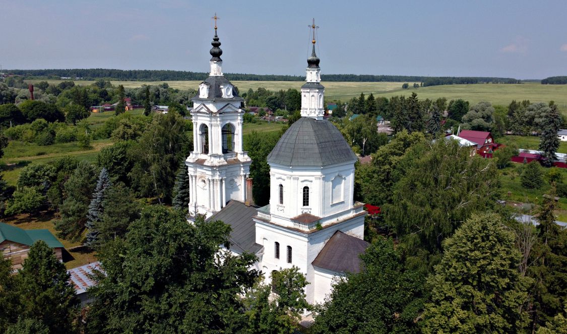 Церковь Тихвинской иконы Божией Матери, Авдотьино (Ступинский городской округ, Московская область). общий вид в ландшафте