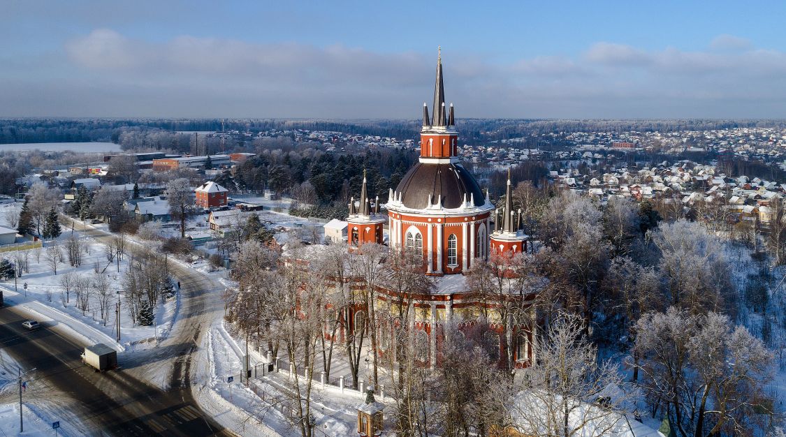 Царёво. Церковь Николая Чудотворца. общий вид в ландшафте