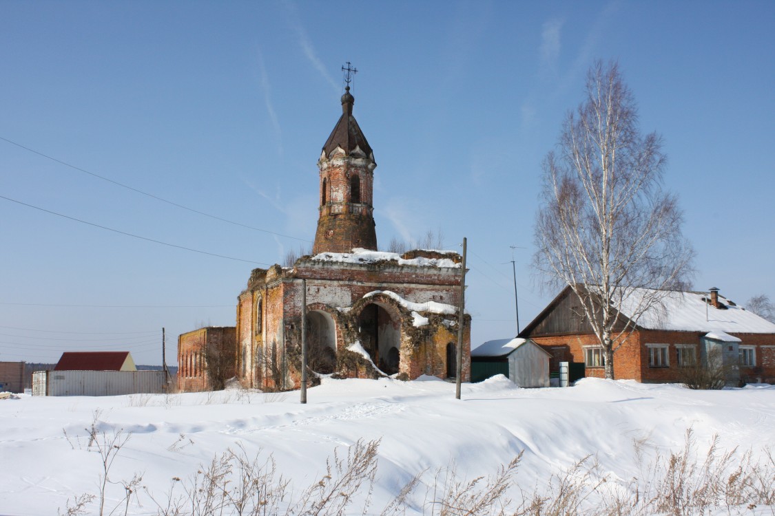 Черленково. Церковь Николая Чудотворца. общий вид в ландшафте