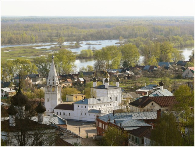 Сретенский женский монастырь, Гороховец (Гороховецкий район, Владимирская область). общий вид в ландшафте, Панорама с Никольской горы